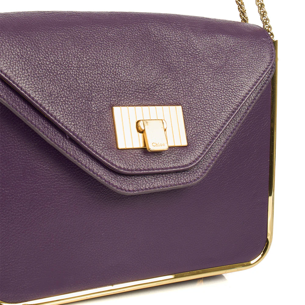 Picture of Chloe Shoulder Bag Sally - Medium in Purple, Calfskin Leather