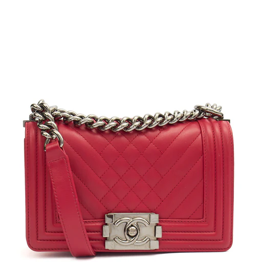 Picture of Chanel Shoulder Bag Boy - Small in Pink, Calfskin Leather
