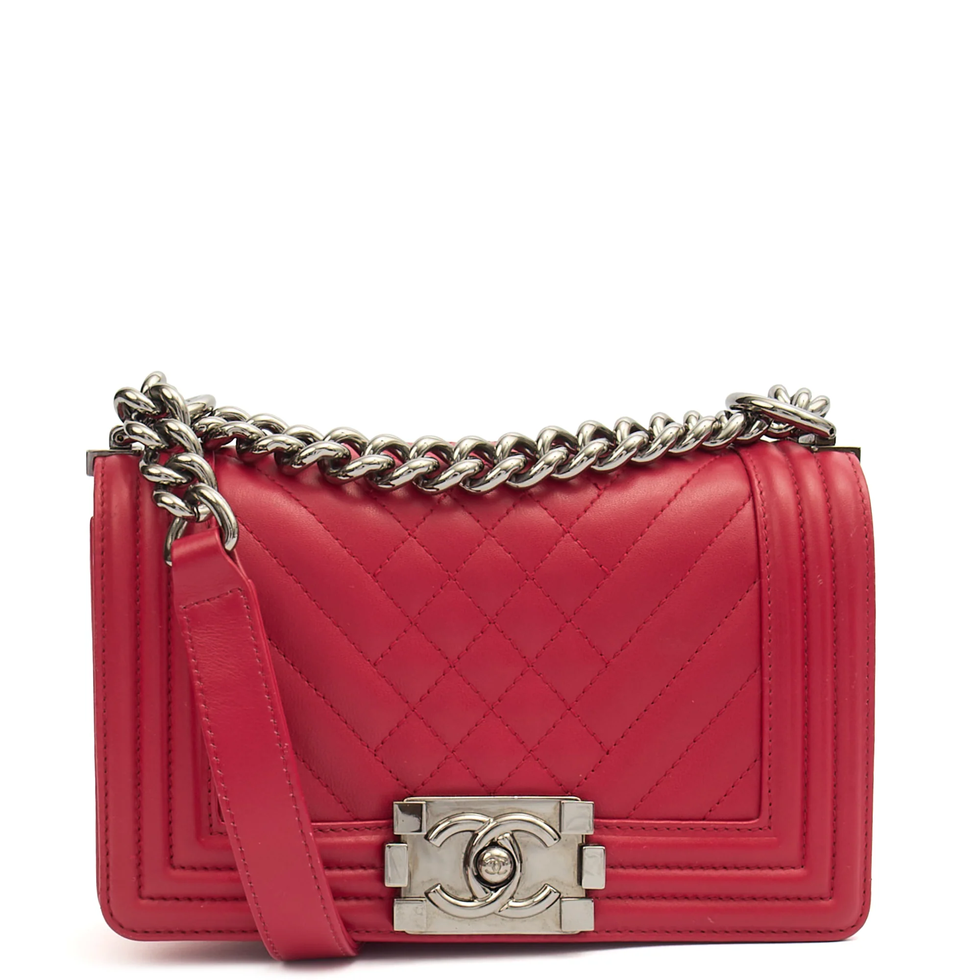 Picture of Chanel Shoulder Bag Boy - Small in Pink, Calfskin Leather