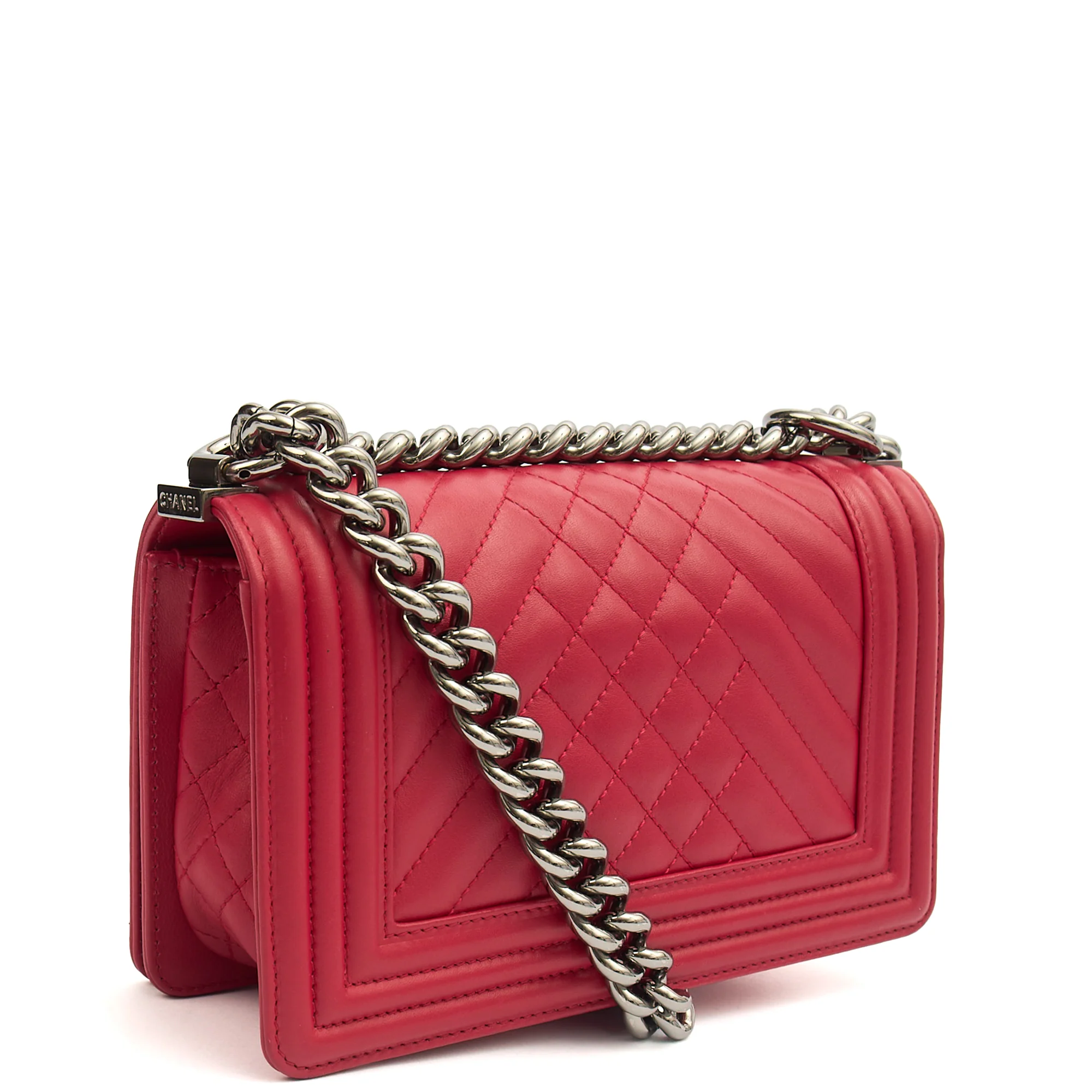 Picture of Chanel Shoulder Bag Boy - Small in Pink, Calfskin Leather