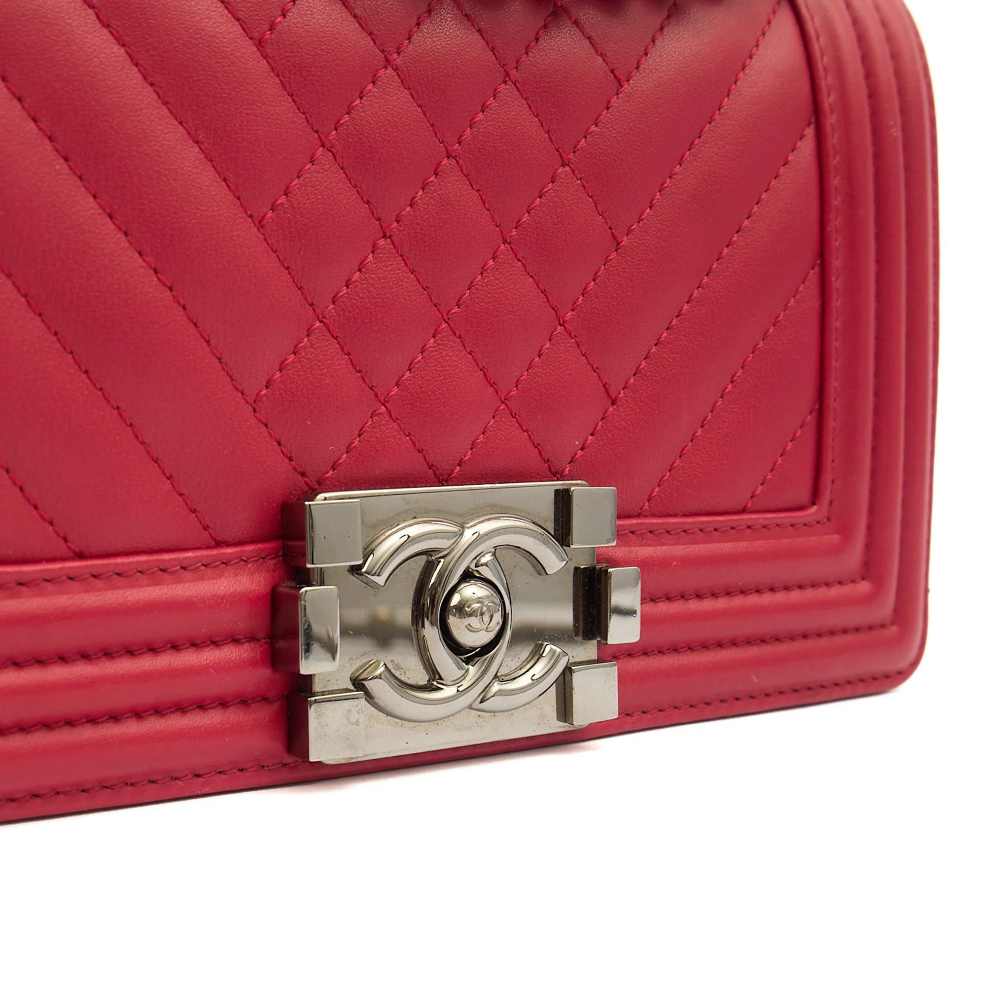 Picture of Chanel Shoulder Bag Boy - Small in Pink, Calfskin Leather