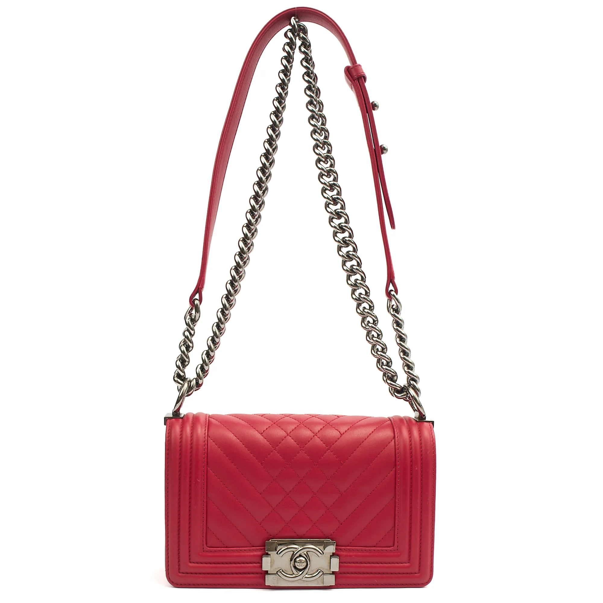 Picture of Chanel Shoulder Bag Boy - Small in Pink, Calfskin Leather