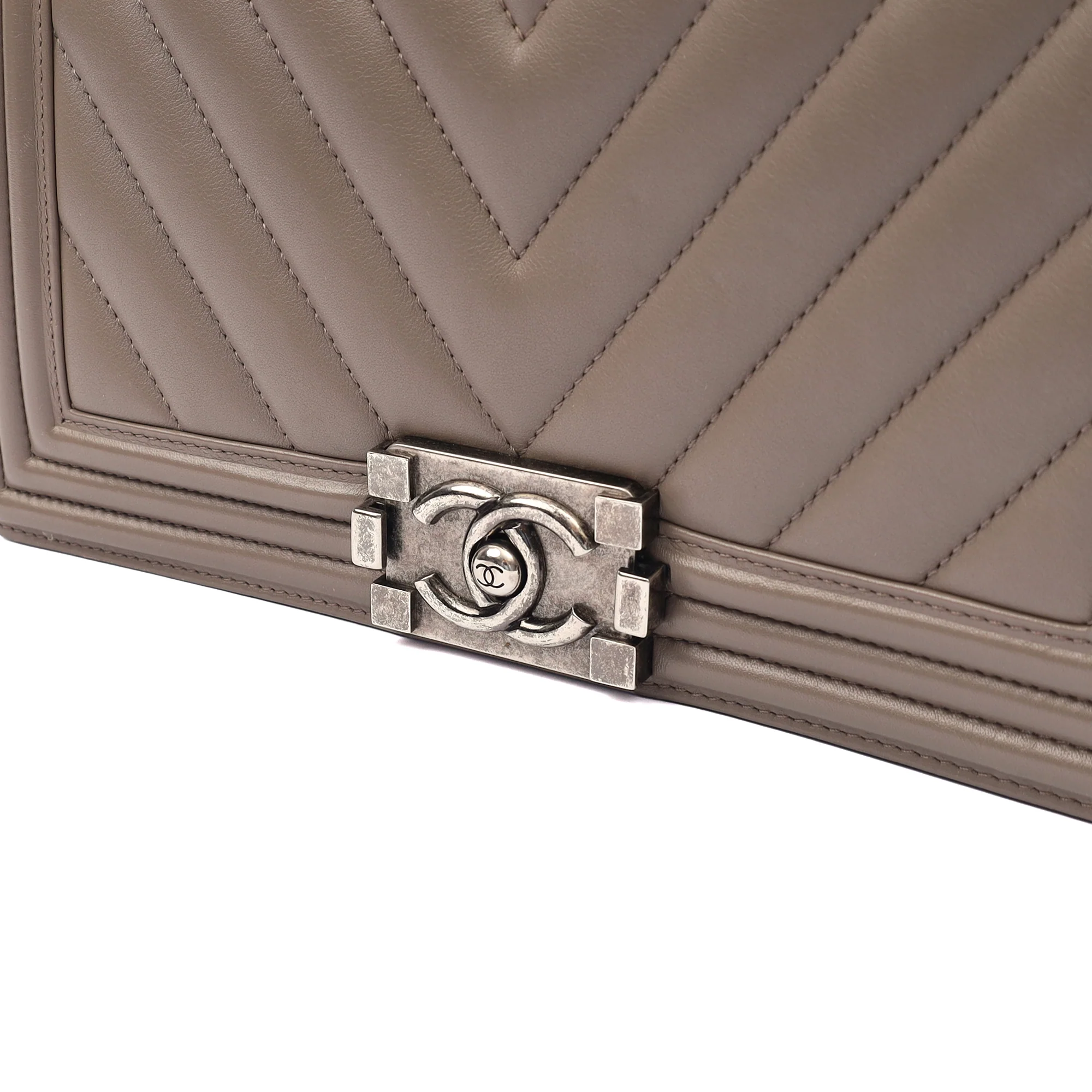 Picture of Chanel Shoulder Bag Boy - Medium in Grey, Calfskin Leather