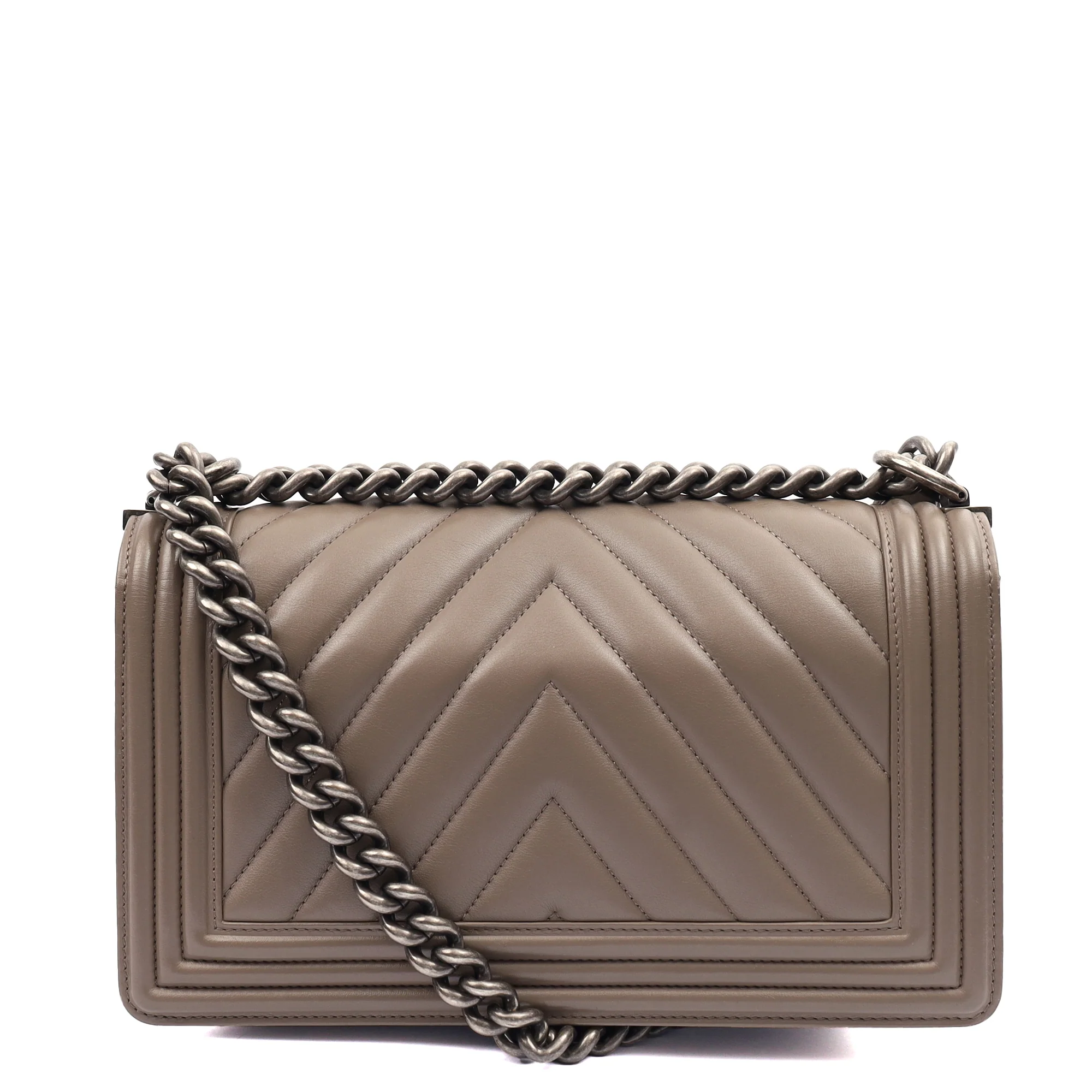 Picture of Chanel Shoulder Bag Boy - Medium in Grey, Calfskin Leather