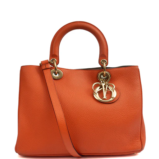 Picture of Christian Dior Tote Diorissimo tote in Orange, Leather