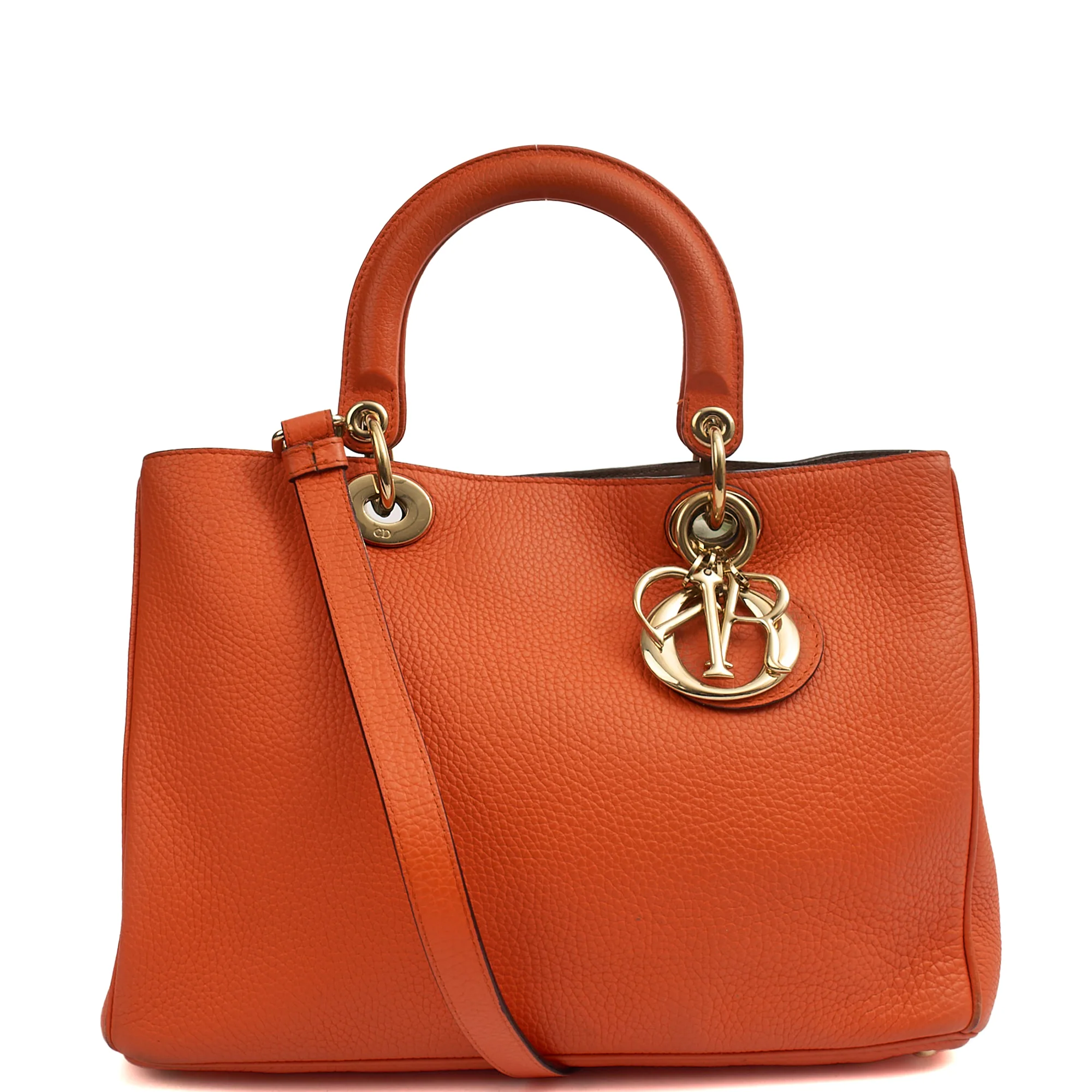 Picture of Christian Dior Tote Diorissimo tote in Orange, Leather