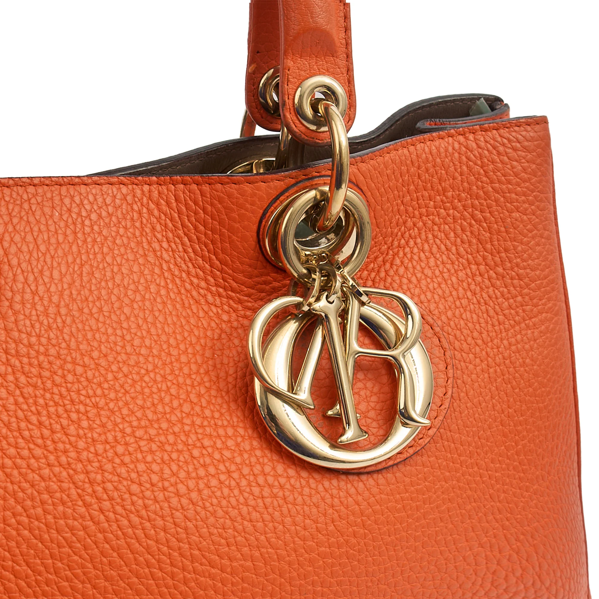 Picture of Christian Dior Tote Diorissimo tote in Orange, Leather