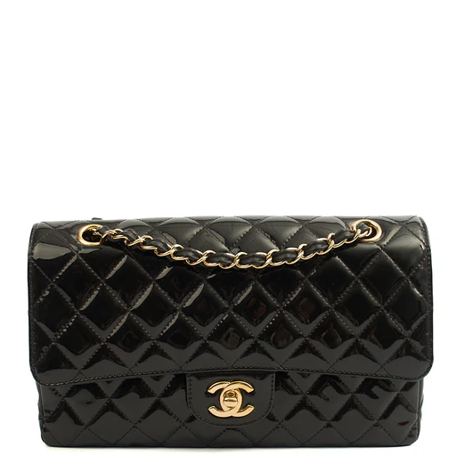 Picture of Chanel Shoulder Bag Classic Double Flap - Medium in Black, Patent Leather