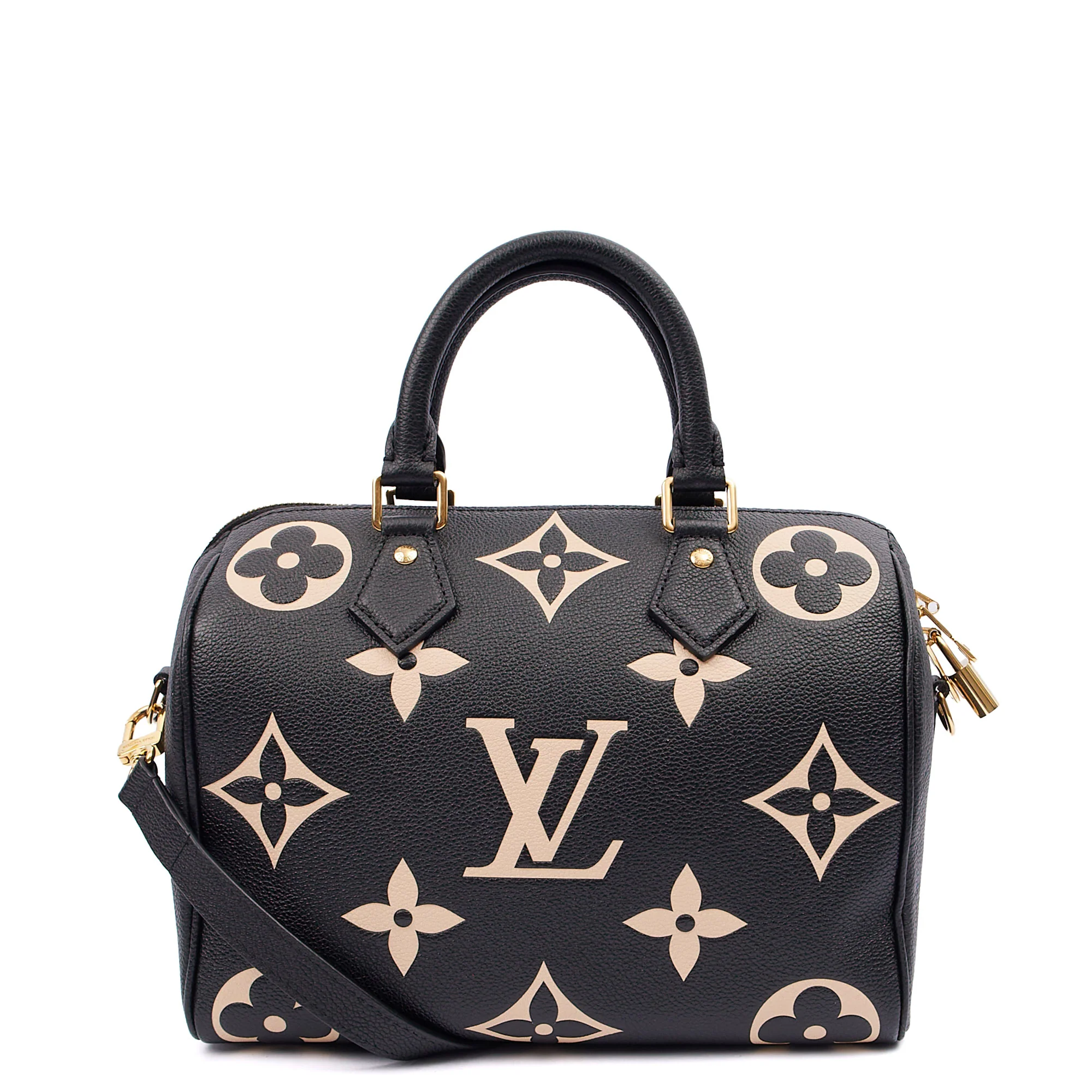 Picture of Louis Vuitton Top Handle Speedy Bandouliere 25 in Black, Empreinte Leather