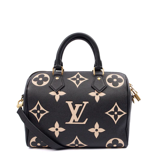 Picture of Louis Vuitton Top Handle Speedy Bandouliere 25 in Black, Empreinte Leather