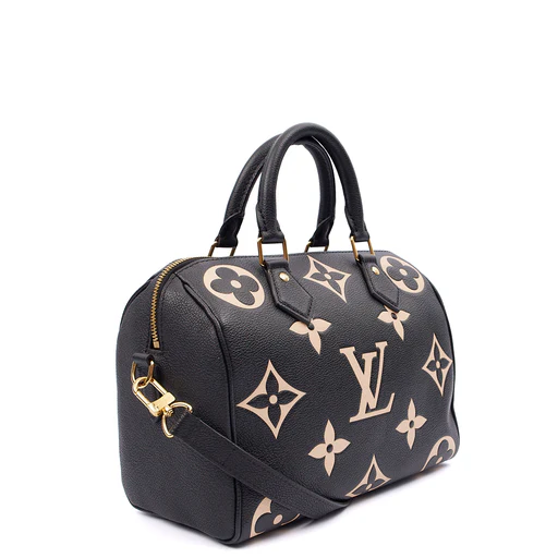 Picture of Louis Vuitton Top Handle Speedy Bandouliere 25 in Black, Empreinte Leather