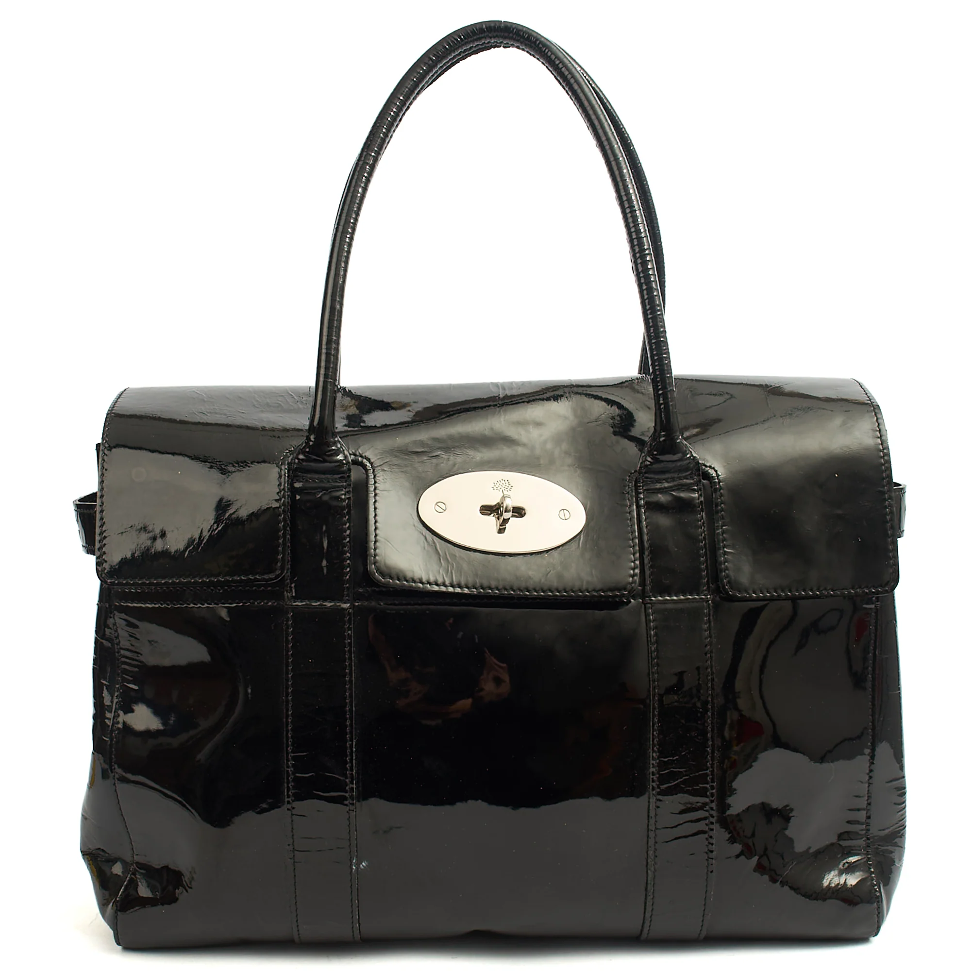 Picture of Mulberry Tote Bayswater Heritage in Black, Patent Leather