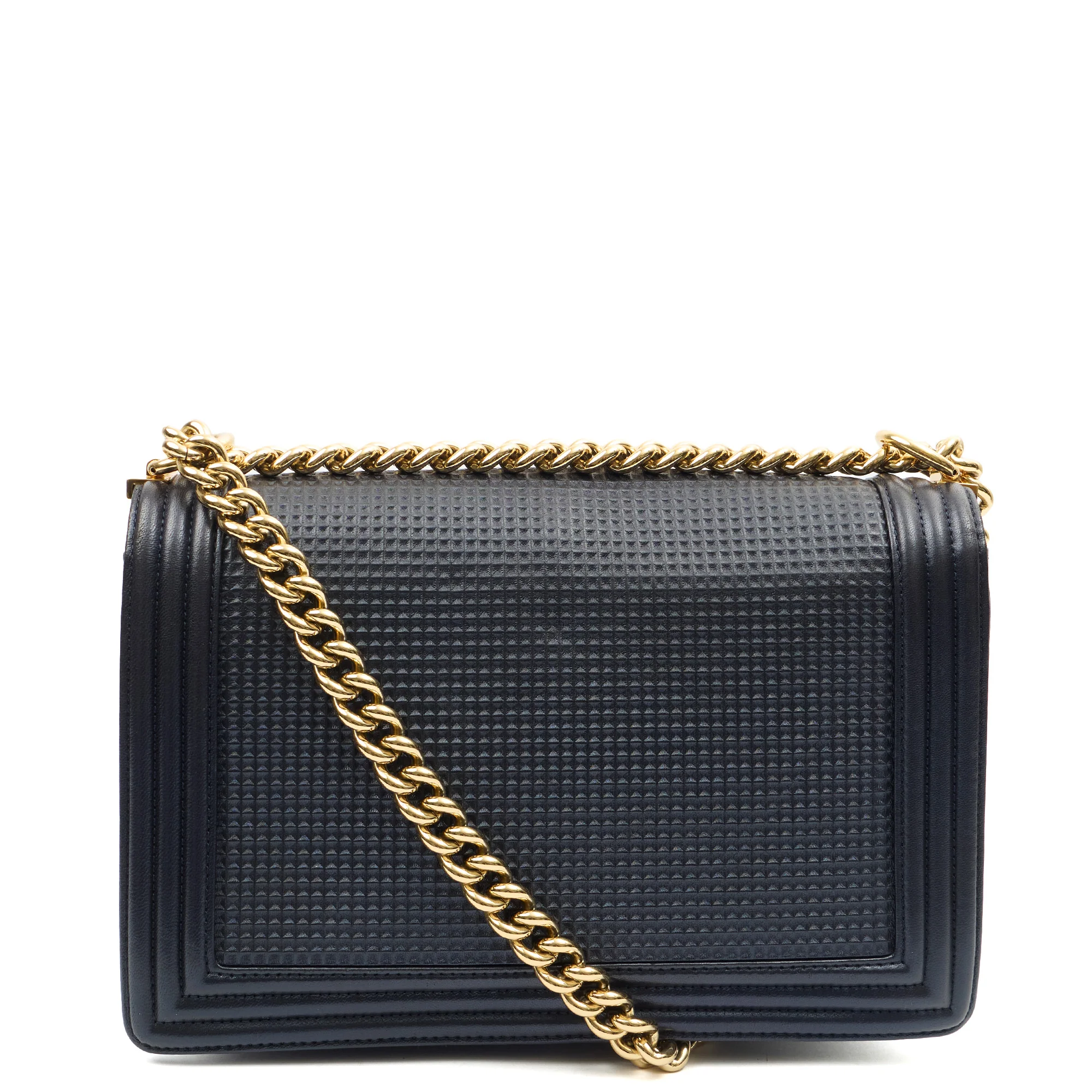 Picture of Chanel Shoulder Bag Boy - New Medium in Blue, Leather
