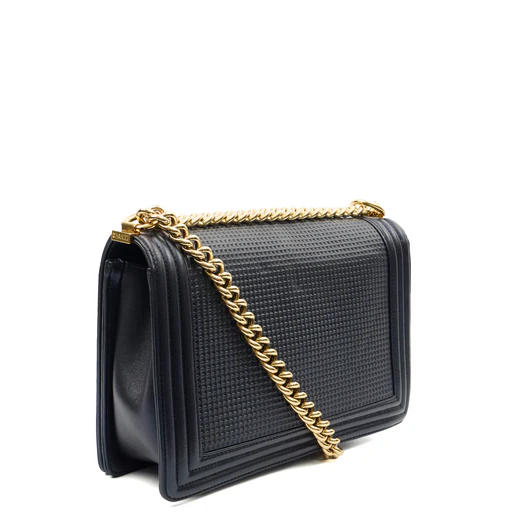 Picture of Chanel Shoulder Bag Boy - New Medium in Blue, Leather