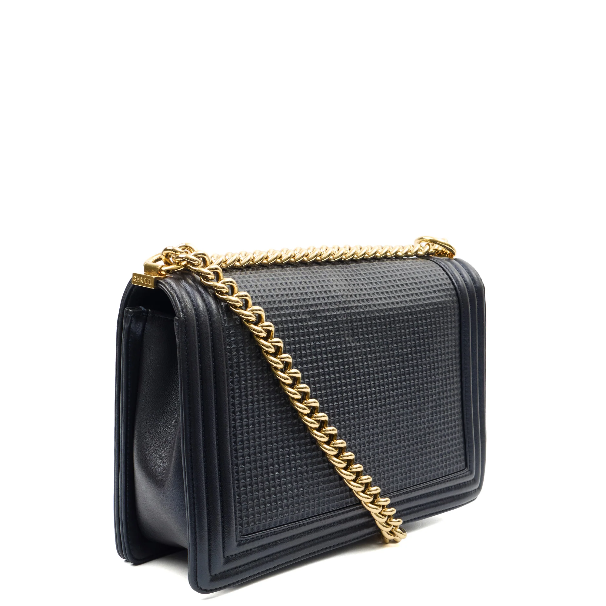Picture of Chanel Shoulder Bag Boy - New Medium in Blue, Leather
