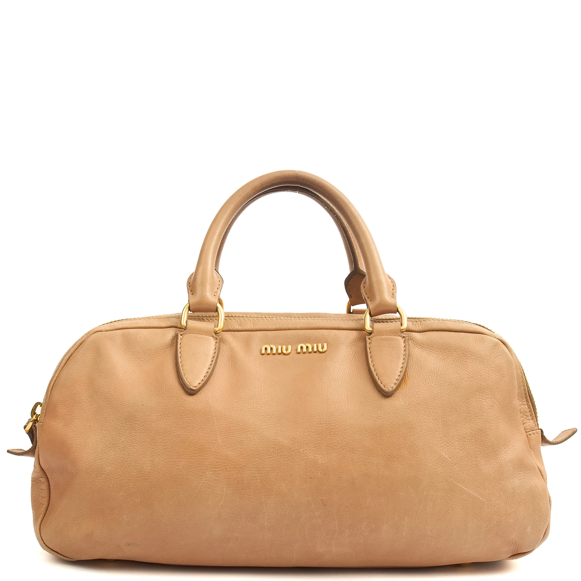 Picture of Miu Miu Tote Tote in Neutral, Leather