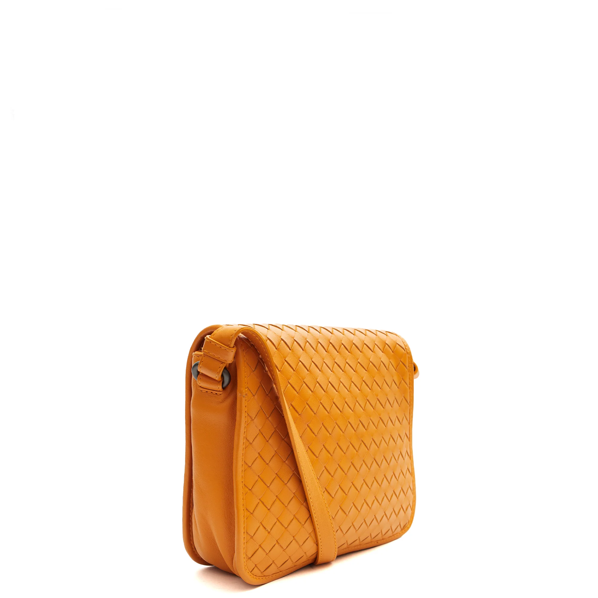 Picture of Bottega Veneta Shoulder Bag Intrecciato Flap Shoulder Bag in Orange, Intrecciato Nappa