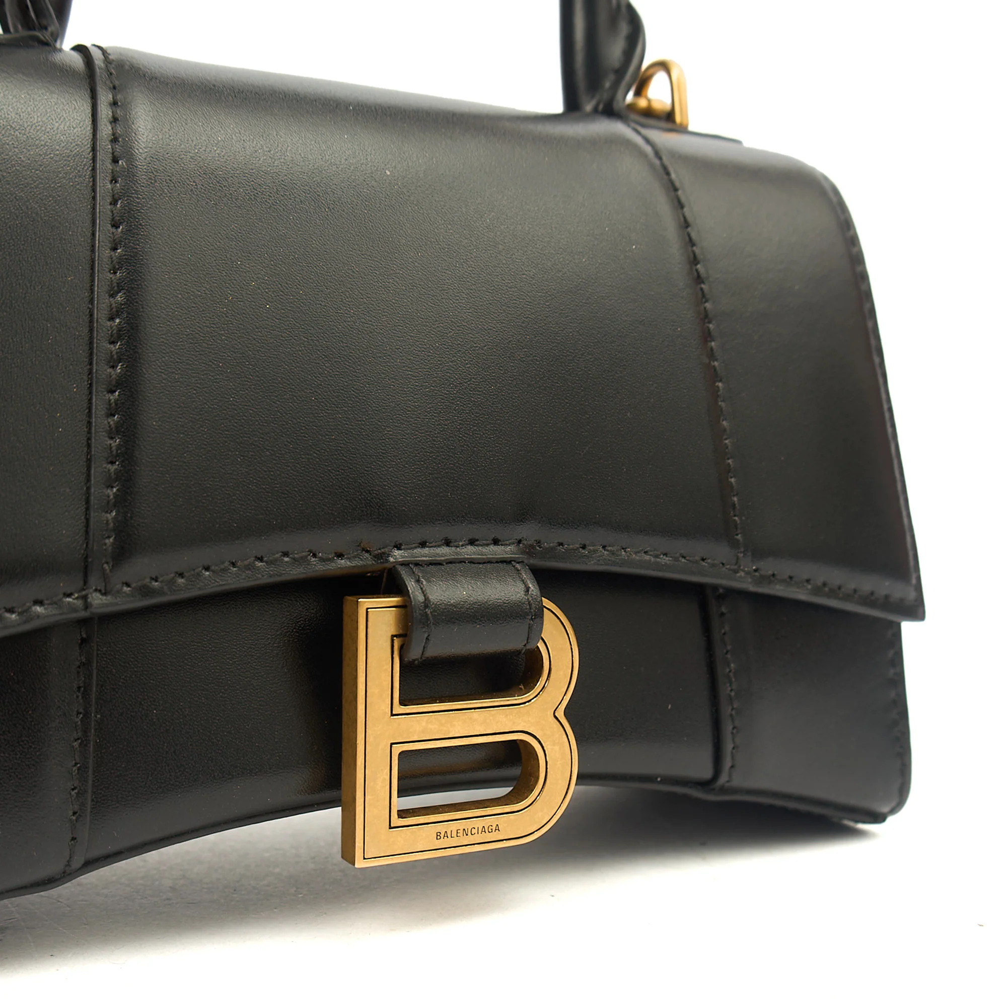 Picture of Balenciaga Cross Body Hourglass Top Handle XS in Black, Leather