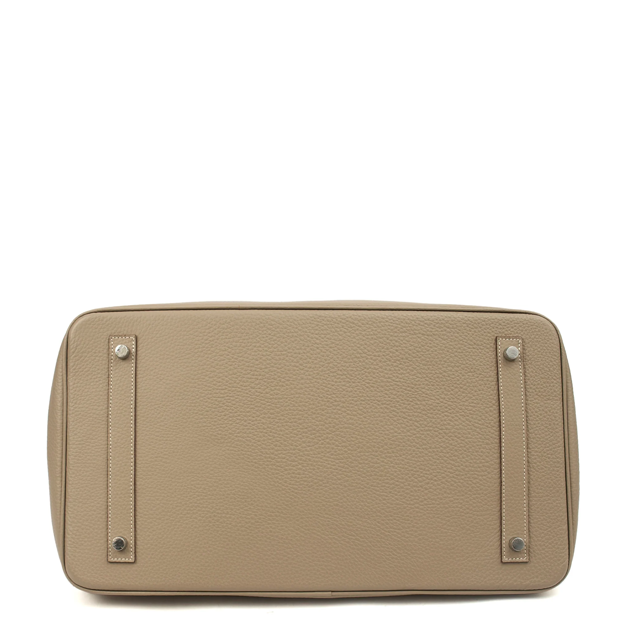 Picture of Hermes Tote Birkin 40 in Gris Tourterelle, Clemence Leather