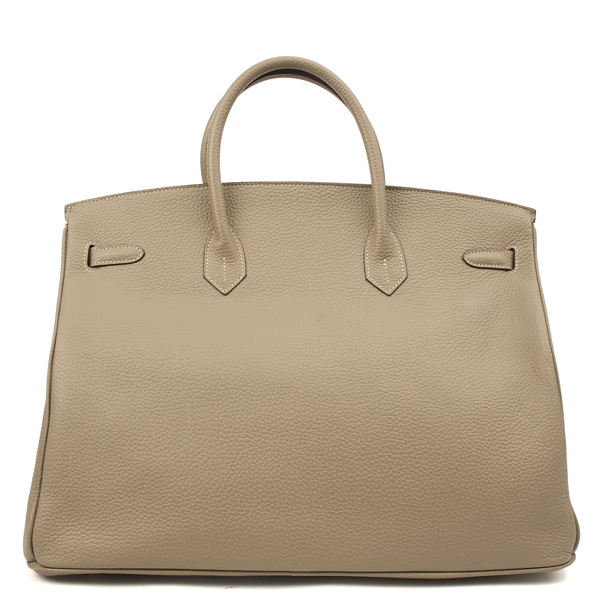 Picture of Hermes Tote Birkin 40 in Gris Tourterelle, Clemence Leather