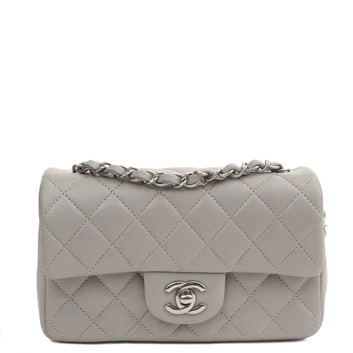 Picture of Chanel Cross Body Classic - Mini (Rectangular) in Grey, Calfskin Leather
