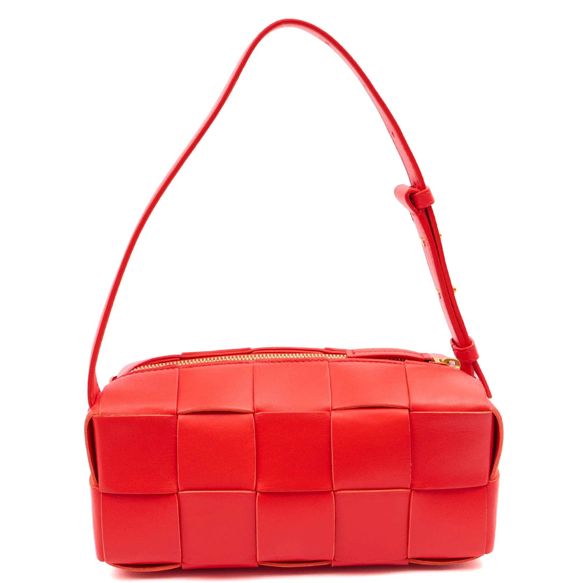 Picture of Bottega Veneta Shoulder Bag Brick in Red, Intrecciato Nappa