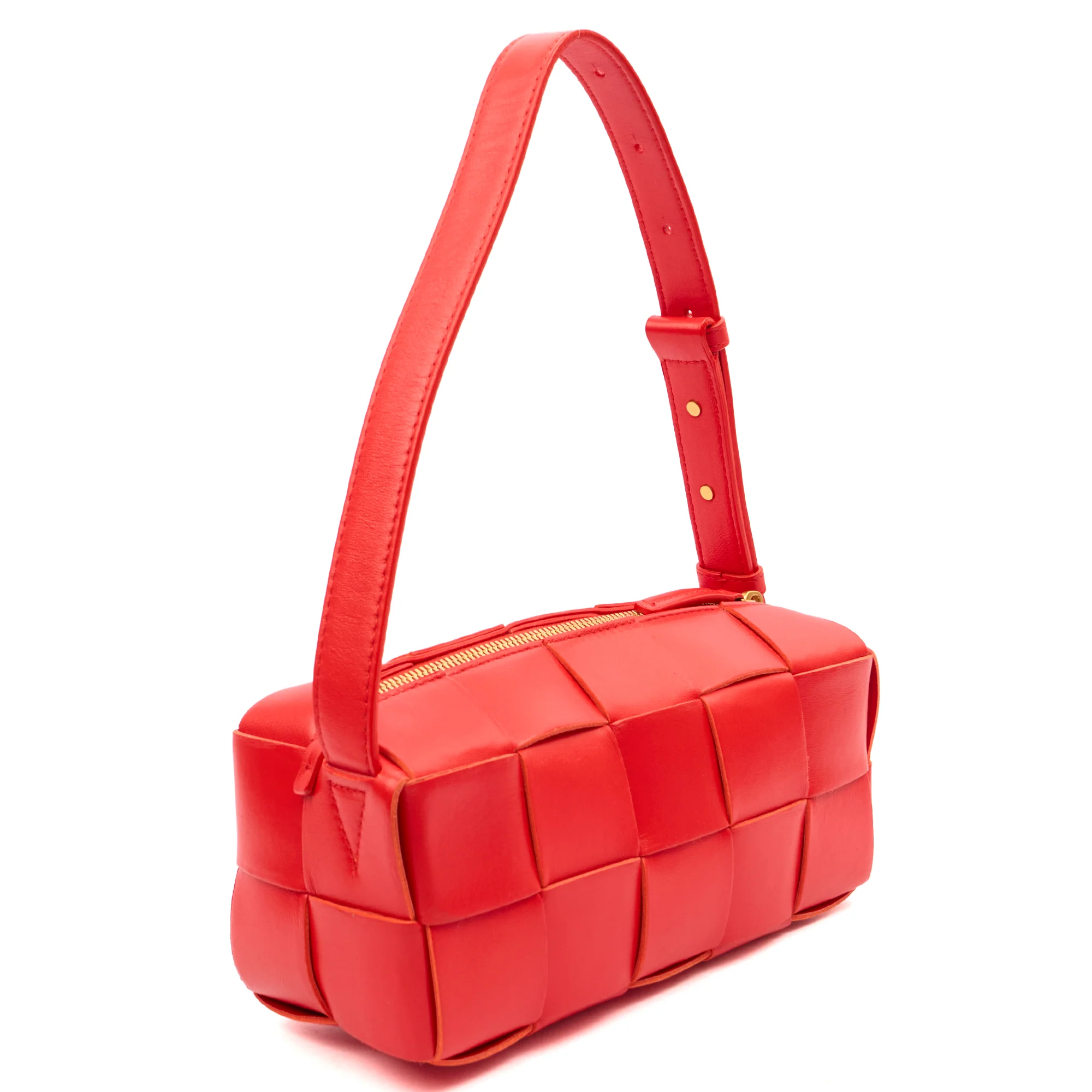 Picture of Bottega Veneta Shoulder Bag Brick in Red, Intrecciato Nappa