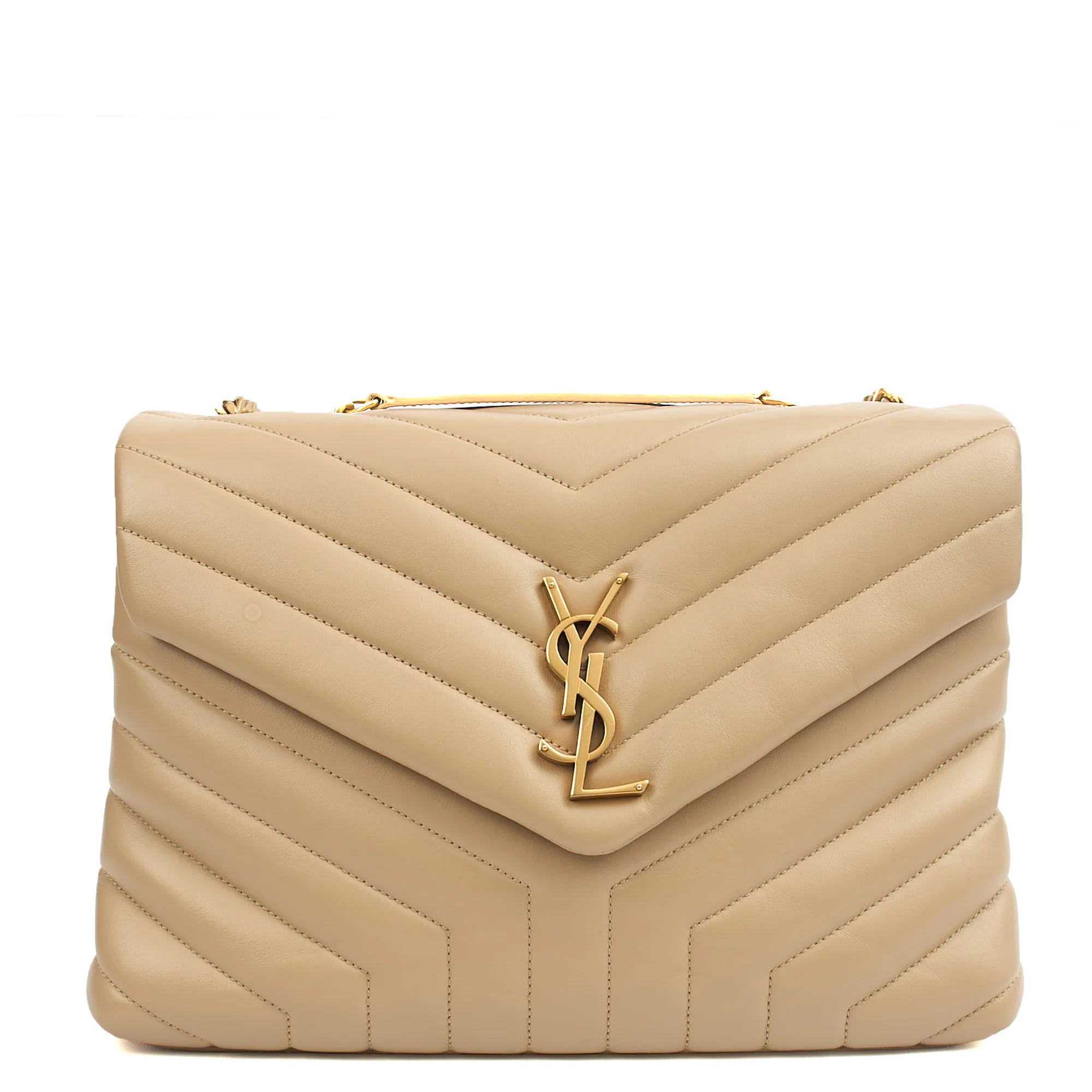 Picture of Saint Laurent Shoulder Bag Lou Lou - Medium in Cream, Calfskin Leather