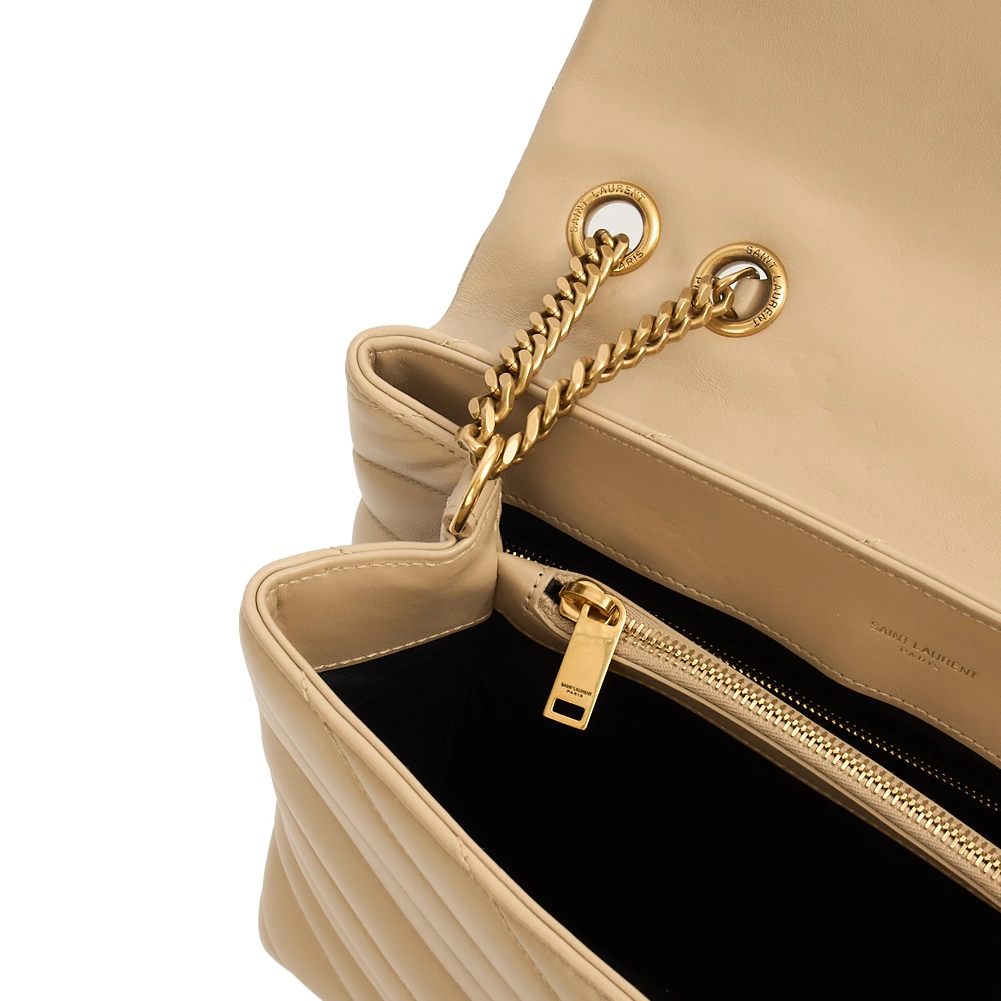 Picture of Saint Laurent Shoulder Bag Lou Lou - Medium in Cream, Calfskin Leather