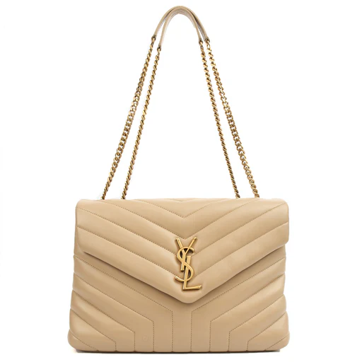 Picture of Saint Laurent Shoulder Bag Lou Lou - Medium in Cream, Calfskin Leather