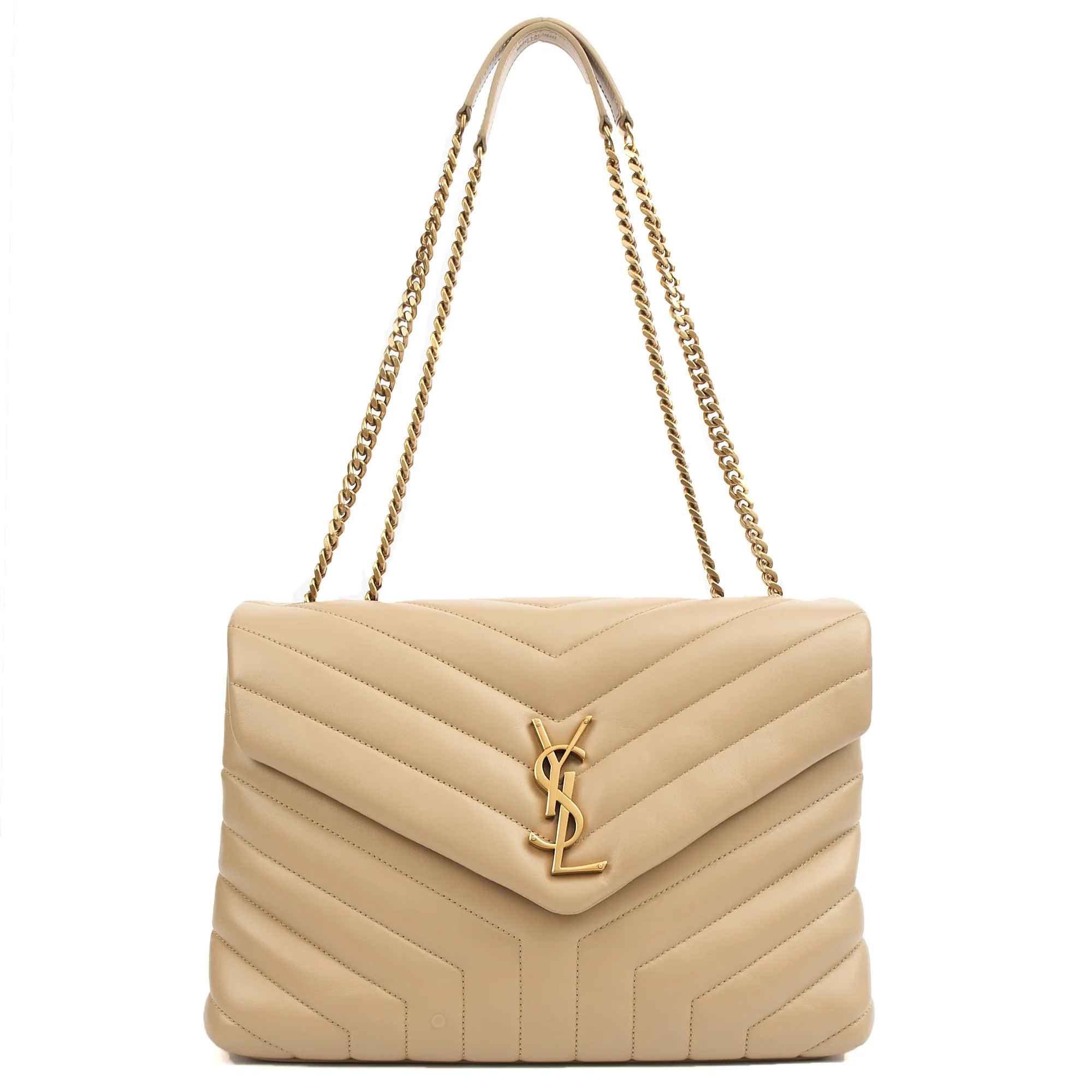 Picture of Saint Laurent Shoulder Bag Lou Lou - Medium in Cream, Calfskin Leather