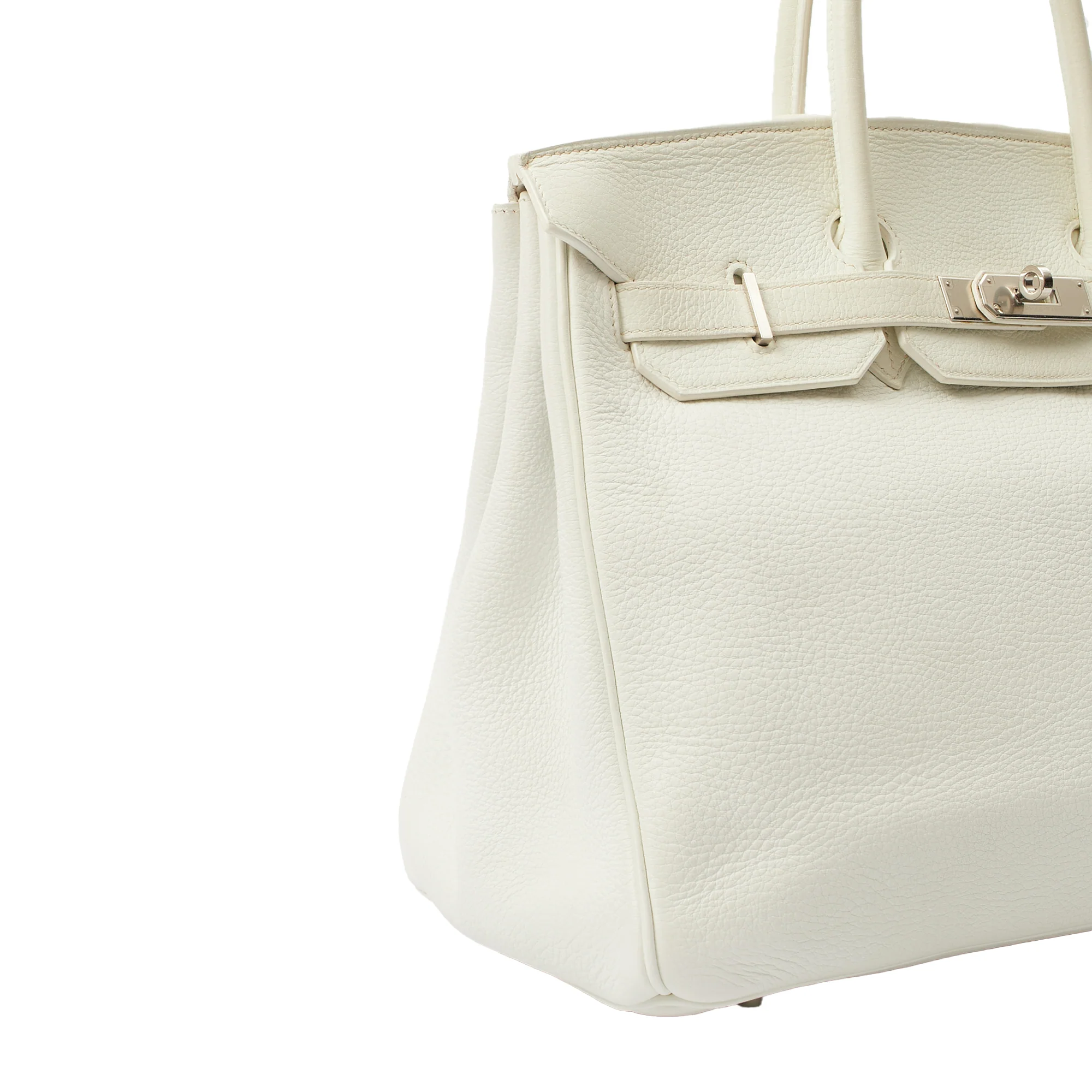 Picture of Hermes Top Handle Birkin 35 in White, Clemence Leather