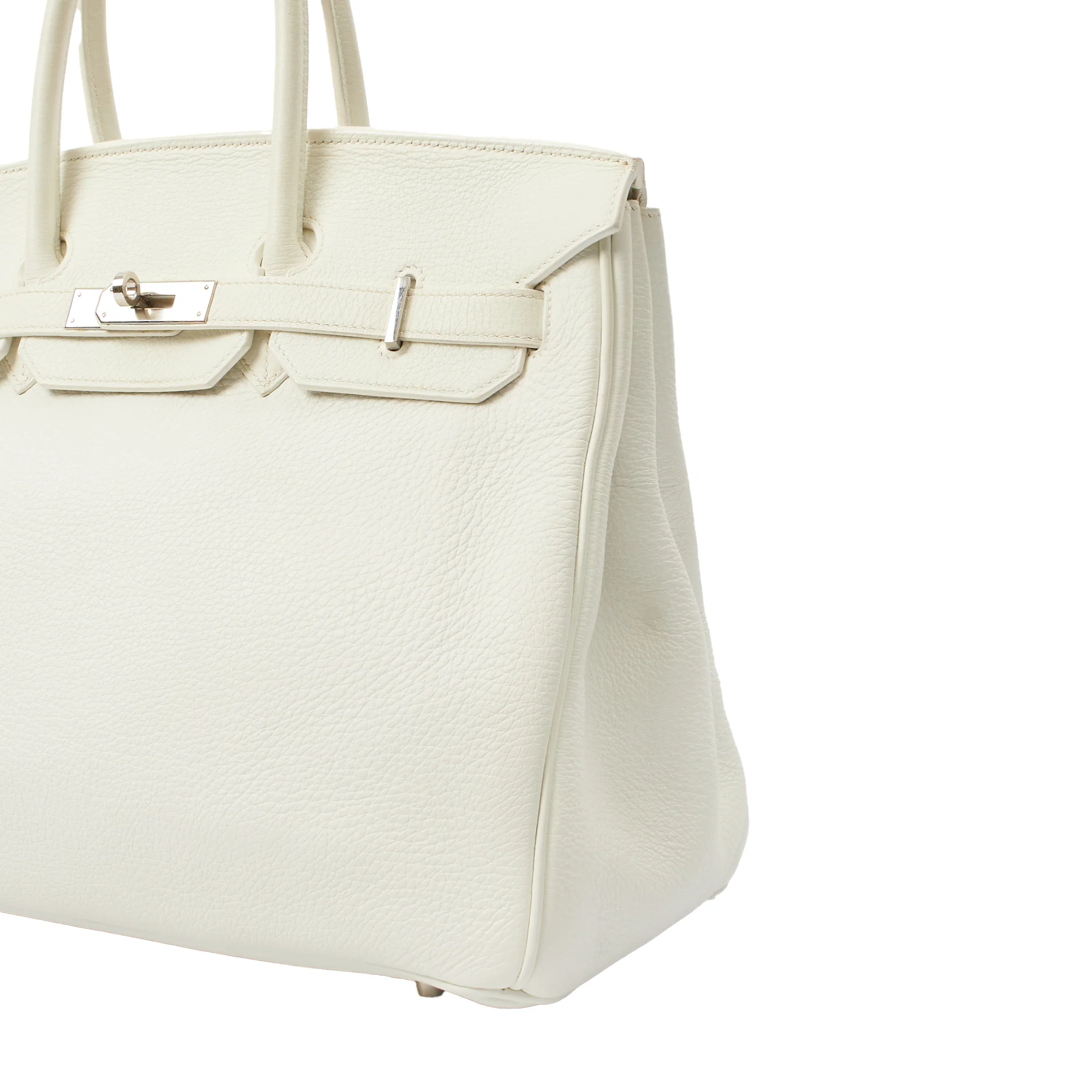 Picture of Hermes Top Handle Birkin 35 in White, Clemence Leather