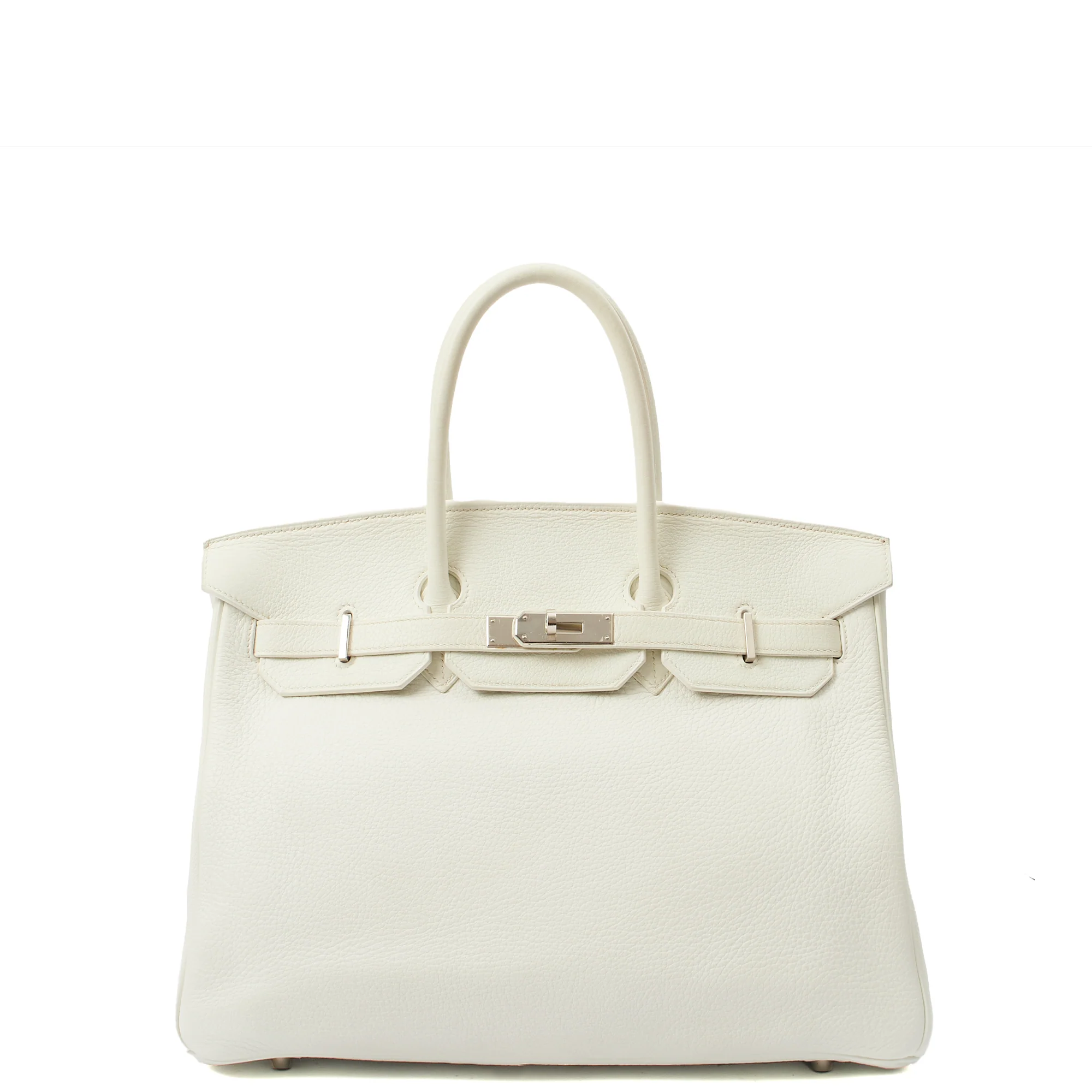 Picture of Hermes Top Handle Birkin 35 in White, Clemence Leather