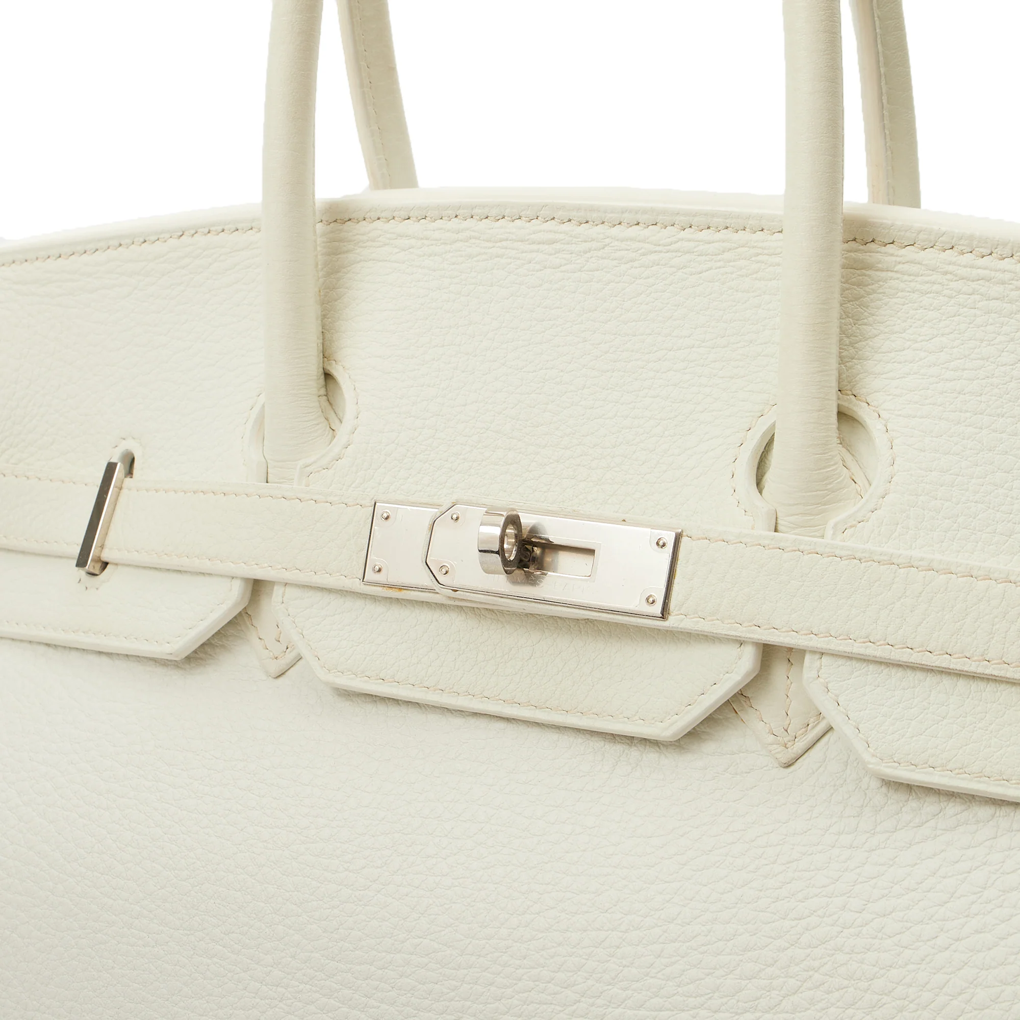 Picture of Hermes Top Handle Birkin 35 in White, Clemence Leather