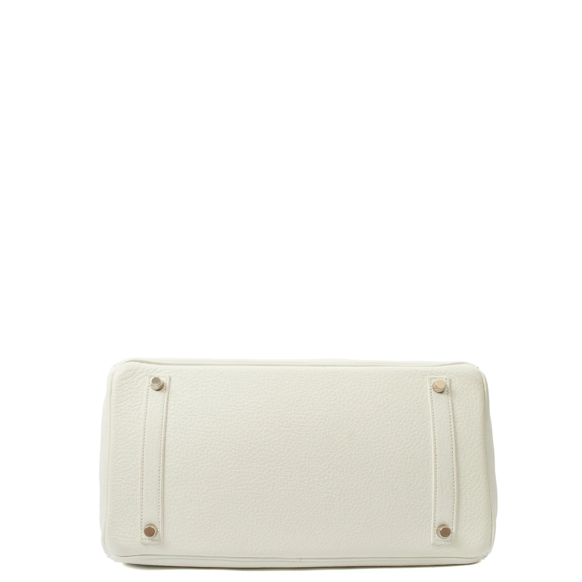 Picture of Hermes Top Handle Birkin 35 in White, Clemence Leather