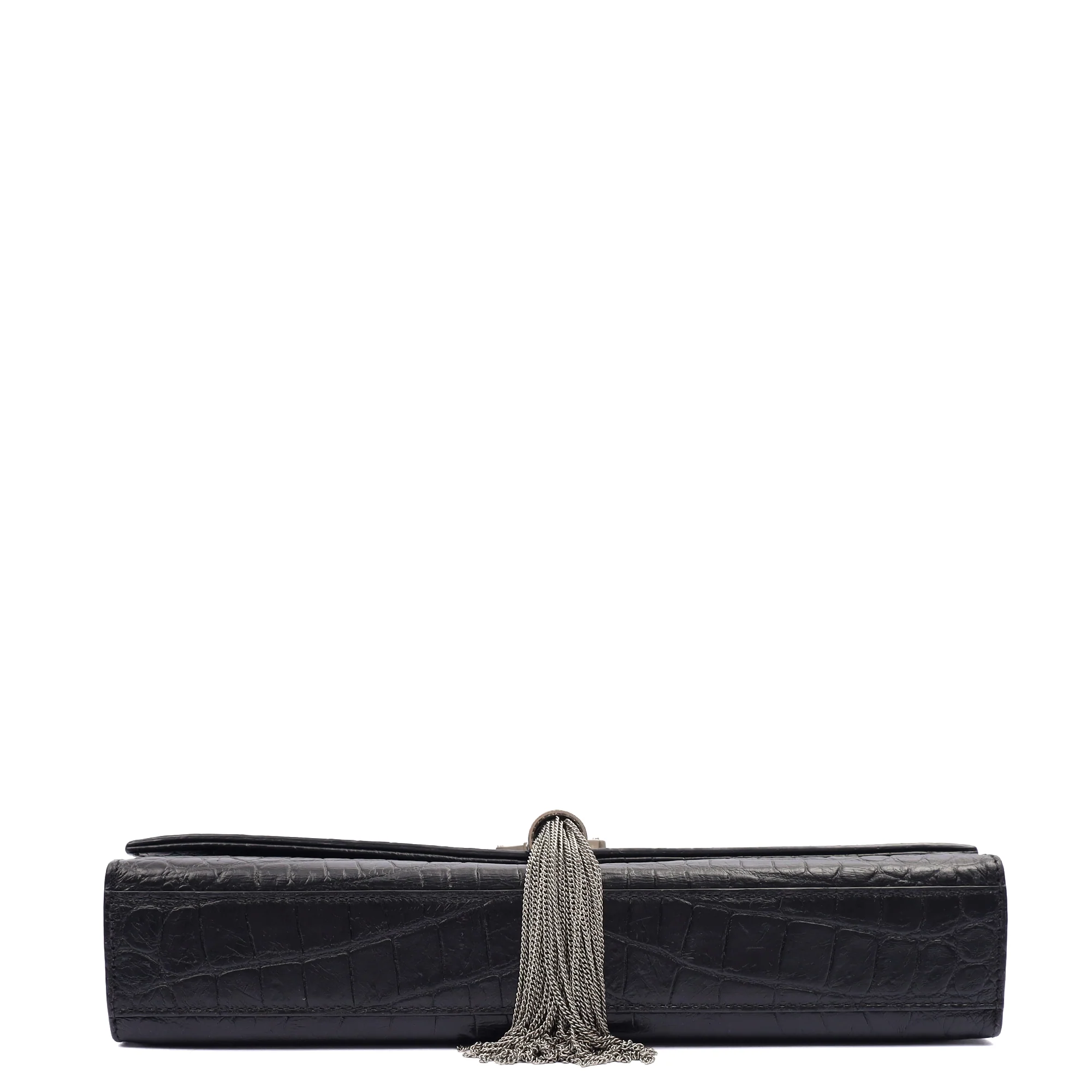 Picture of Saint Laurent Cross Body Kate Small Tassel in Black, Exotic Effect Leather