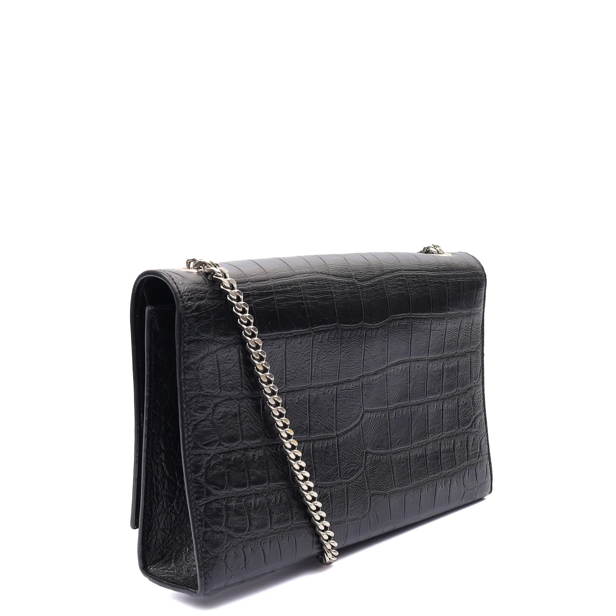 Picture of Saint Laurent Cross Body Kate Small Tassel in Black, Exotic Effect Leather