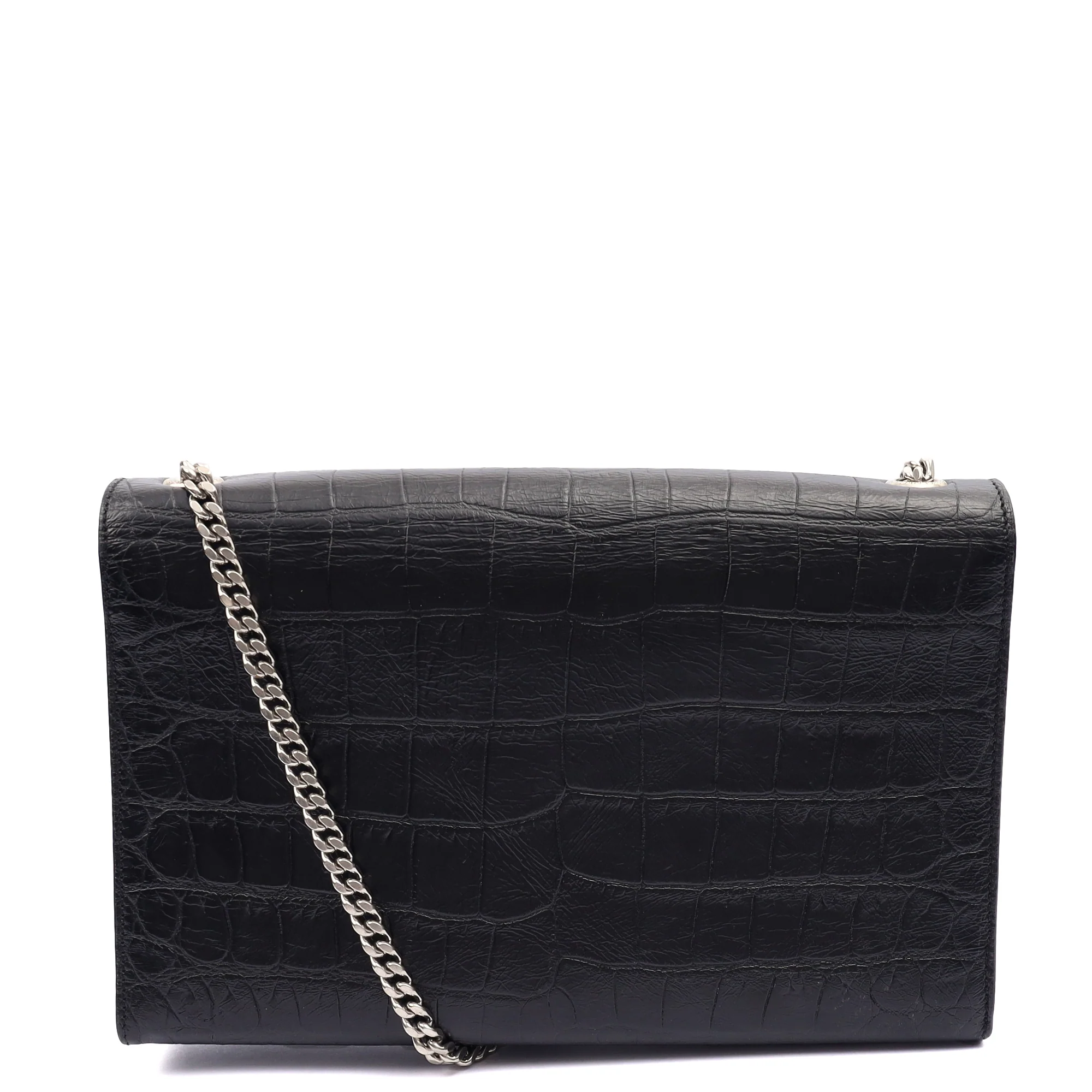 Picture of Saint Laurent Cross Body Kate Small Tassel in Black, Exotic Effect Leather