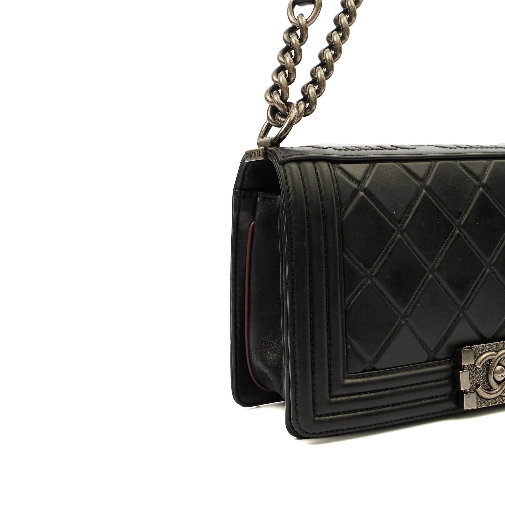 Picture of Chanel Shoulder Bag Boy - Medium in Black, Calfskin Leather