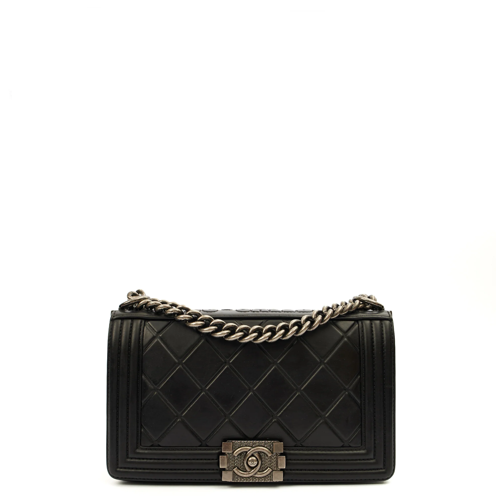 Picture of Chanel Shoulder Bag Boy - Medium in Black, Calfskin Leather