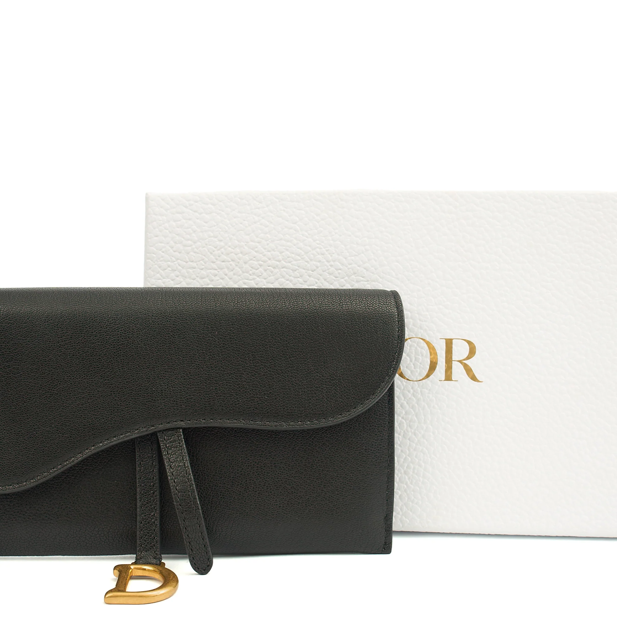Picture of Christian Dior Cross Body Long Saddle Wallet with Chain in Black, Calfskin