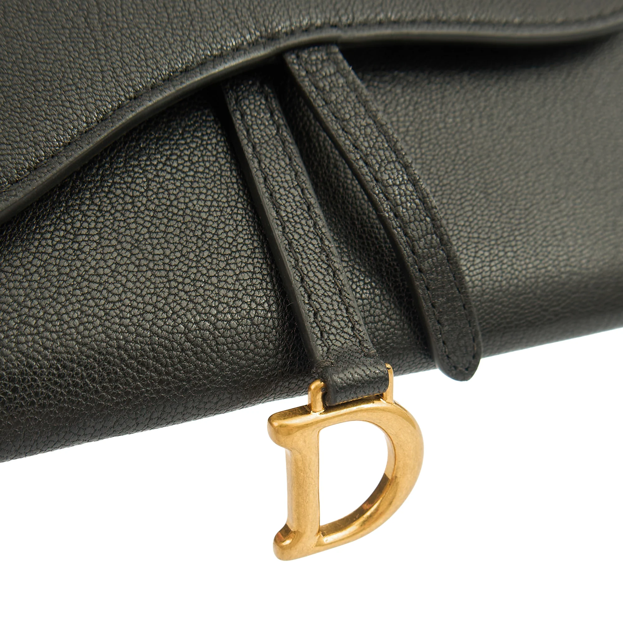 Picture of Christian Dior Cross Body Long Saddle Wallet with Chain in Black, Calfskin