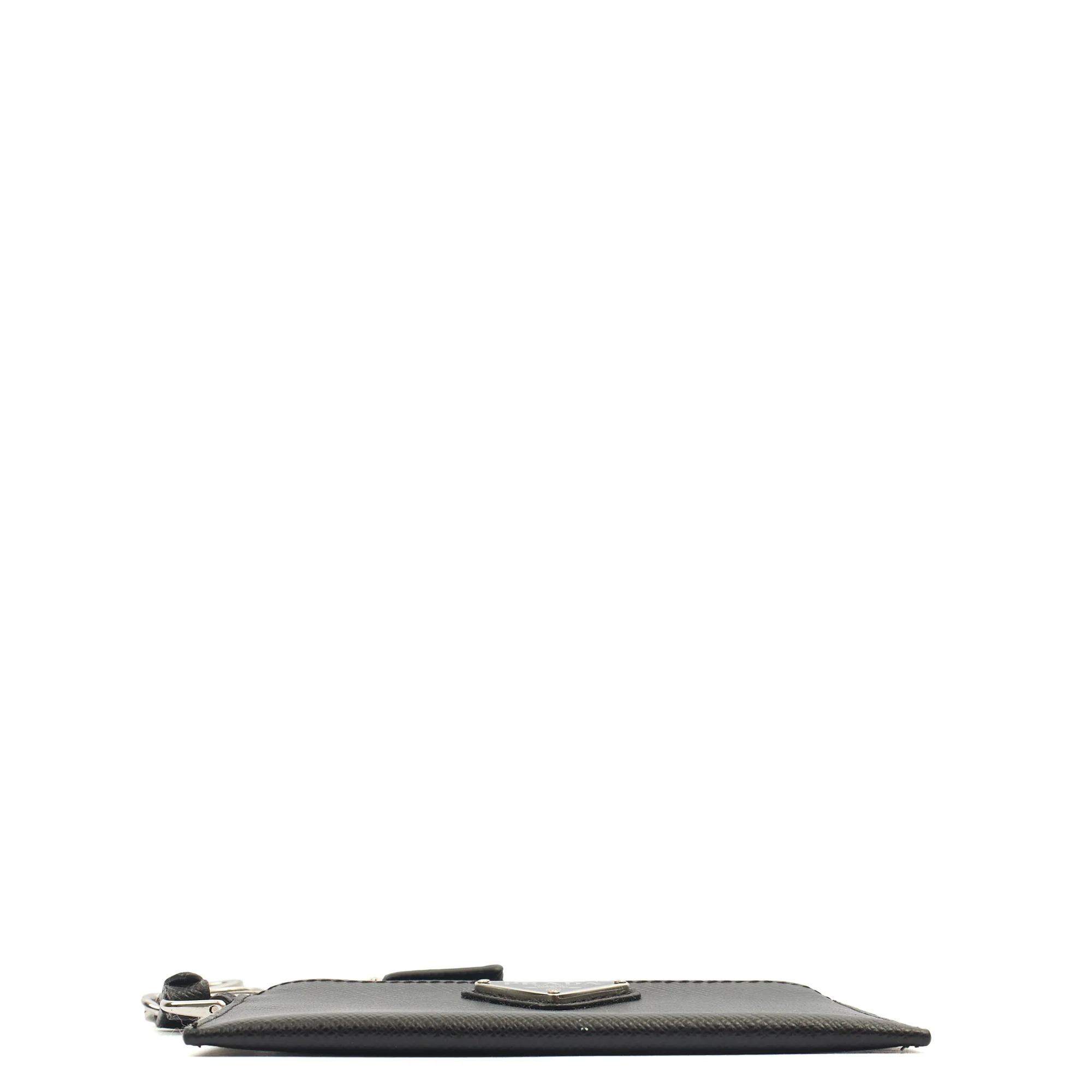 Picture of Prada Key Ring Card Holder in Black, Saffiano Leather