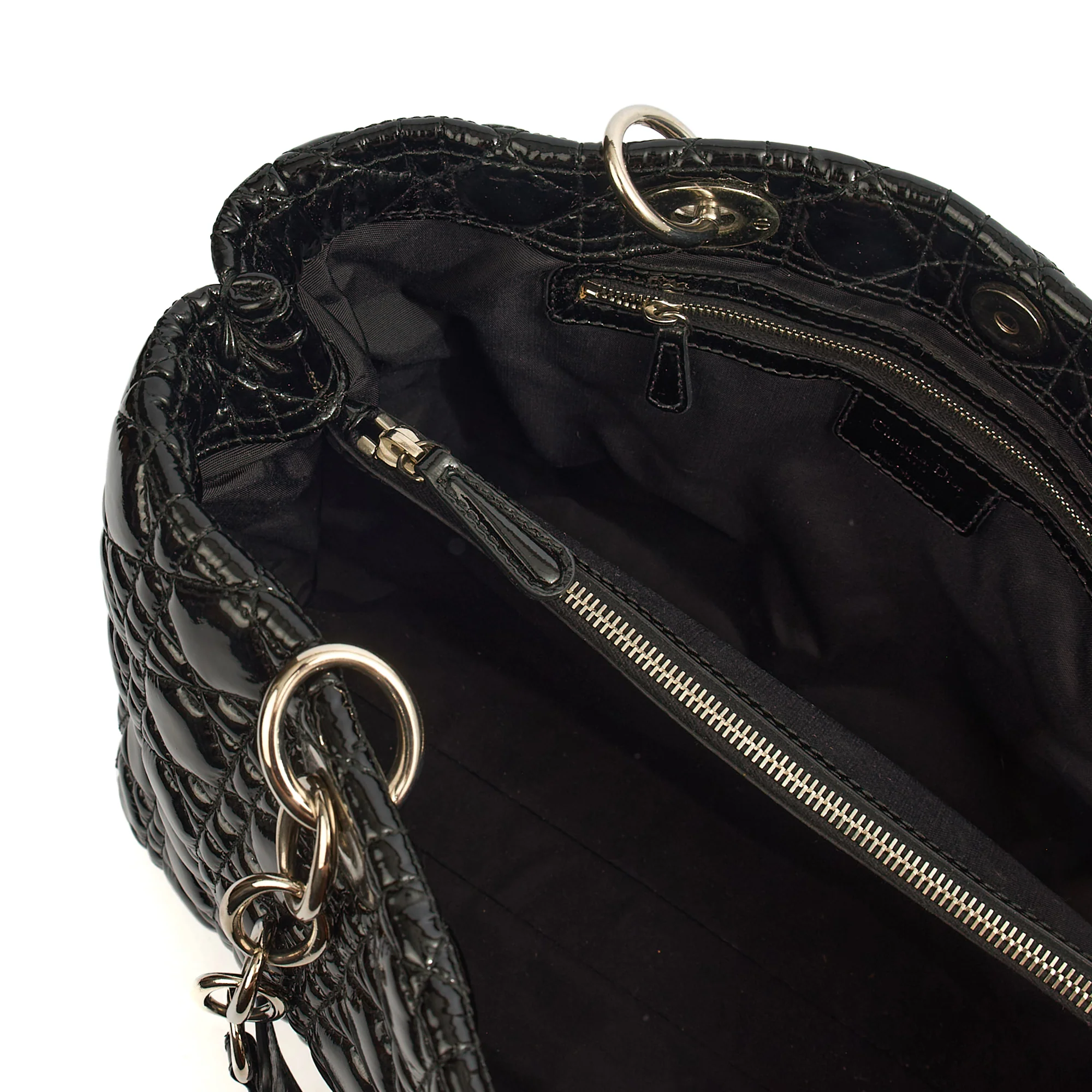 Picture of Christian Dior Tote Soft Cannage Shopper in Black, Patent Leather