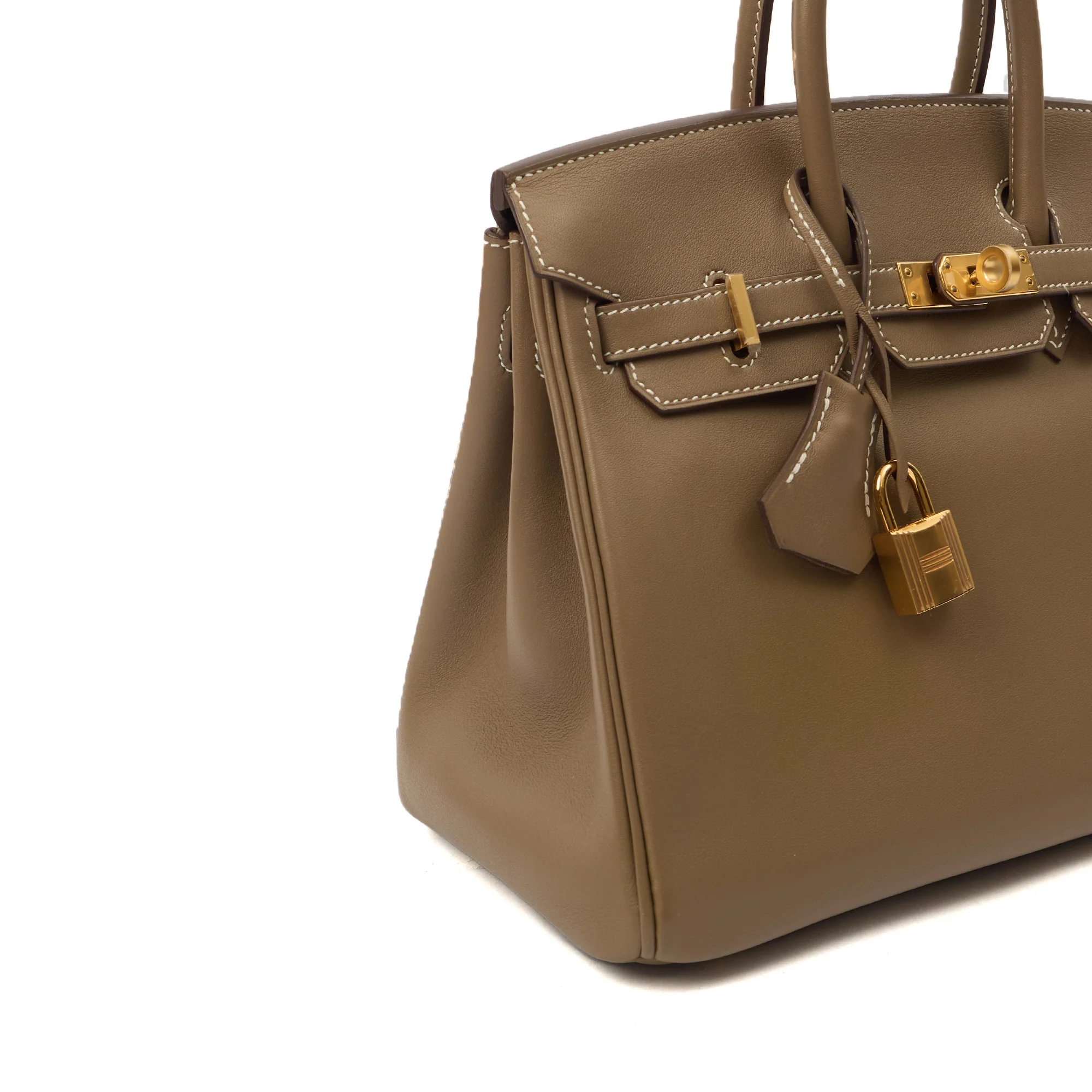 Hermes Tote Birkin 25 in Etoupe, Swift (Gulli35) Leather