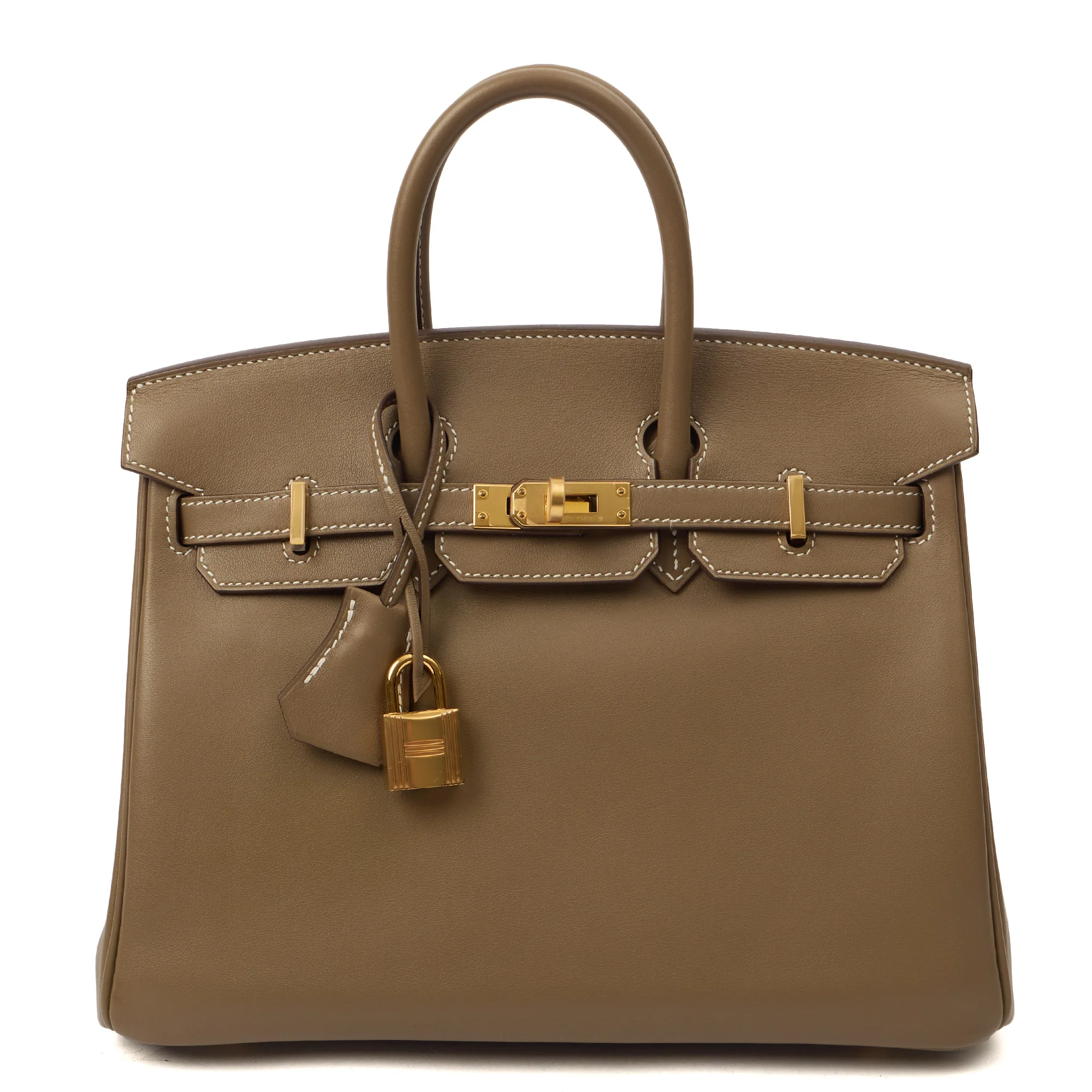 Picture of Hermes Tote Birkin 25 in Etoupe, Swift (Gulli35) Leather