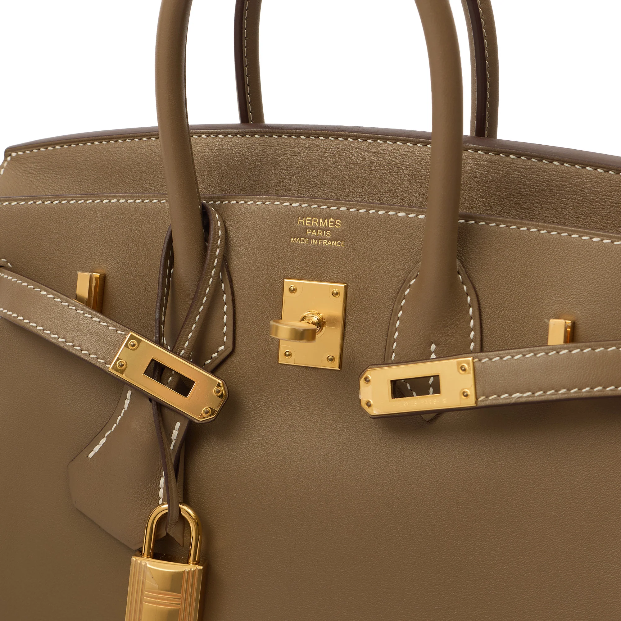 Picture of Hermes Tote Birkin 25 in Etoupe, Swift (Gulli35) Leather