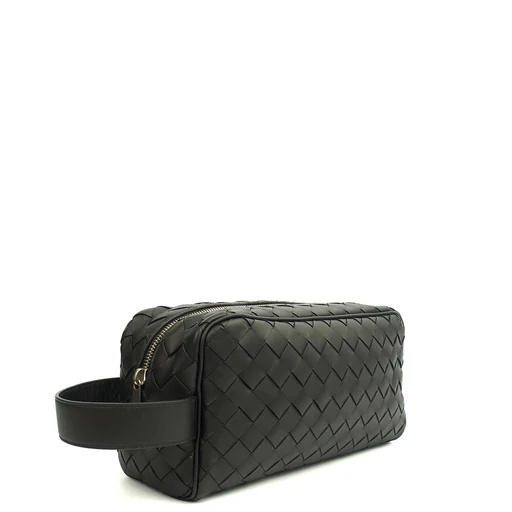 Picture of Bottega Veneta Clutch Intrecciato Zip Pouch in Black, Intrecciato Nappa
