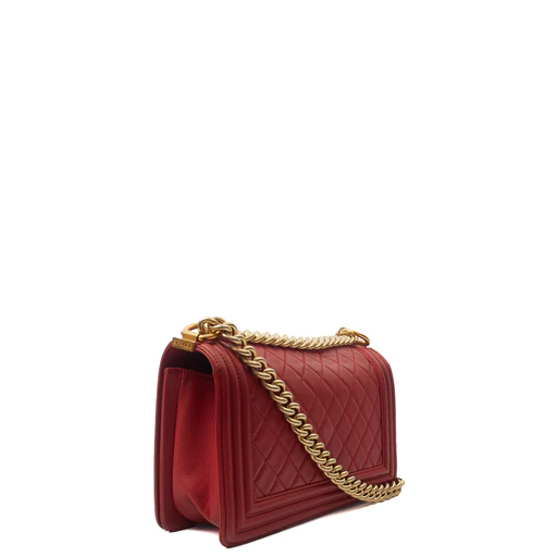 Picture of Chanel Shoulder Bag Boy - Medium in Red, Lambskin Leather